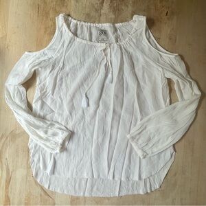 NWOT Women's Silk White Cold Shoulder Top